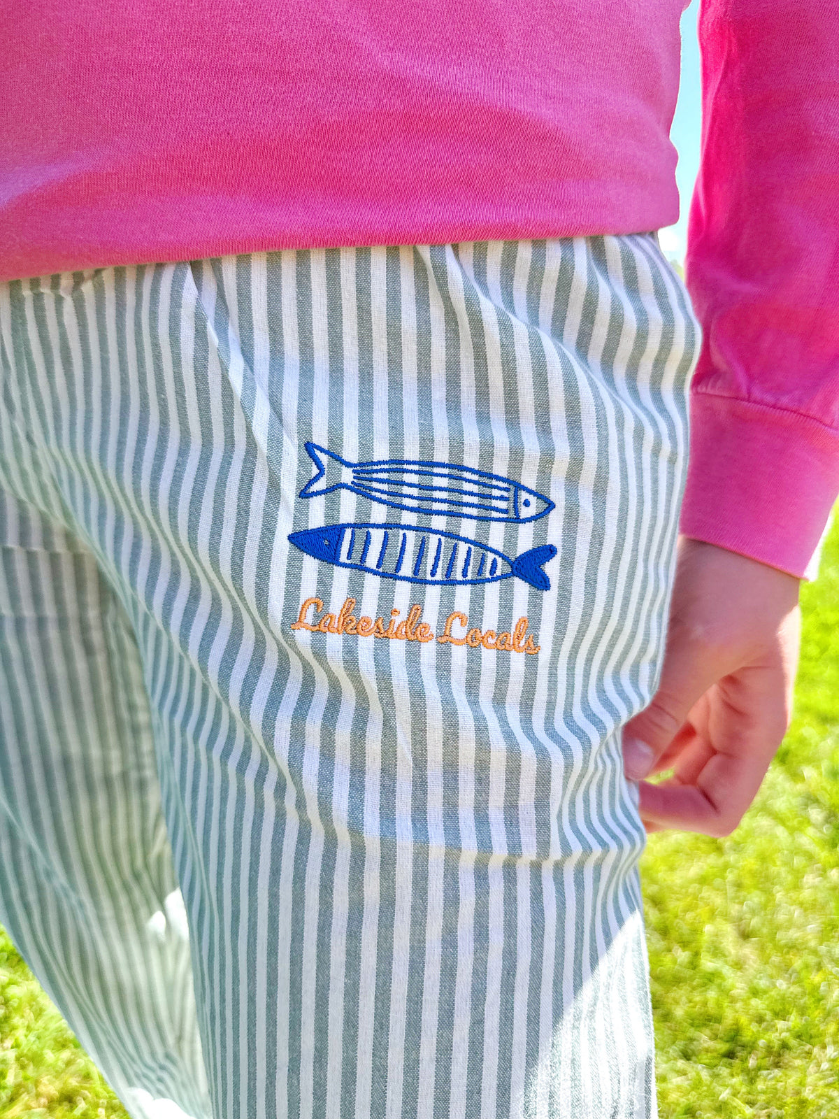 Green Stripped Pajama Pants