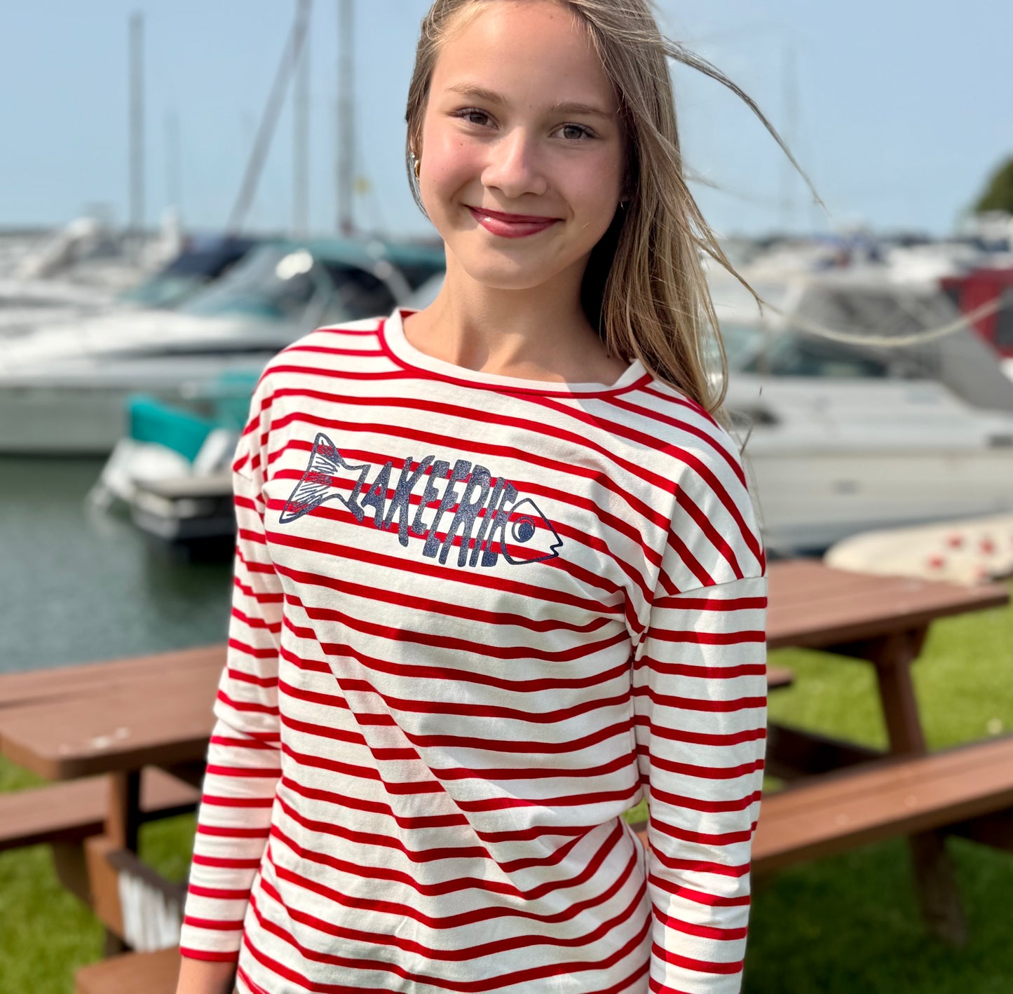 Girls' Long Sleeve Striped Shirt